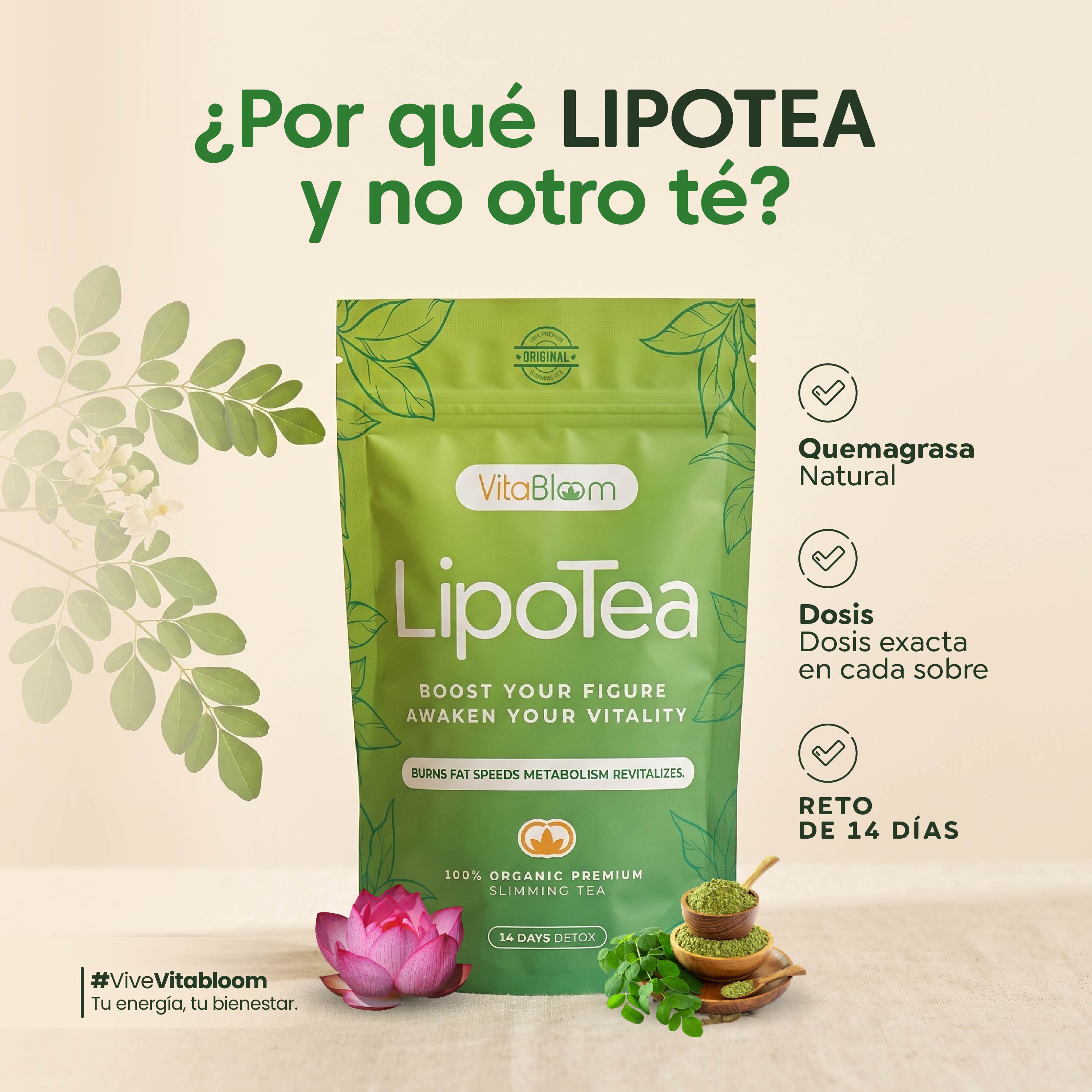 VitaBloom - LipoTea ⎸ Pierde Peso 14 Dias