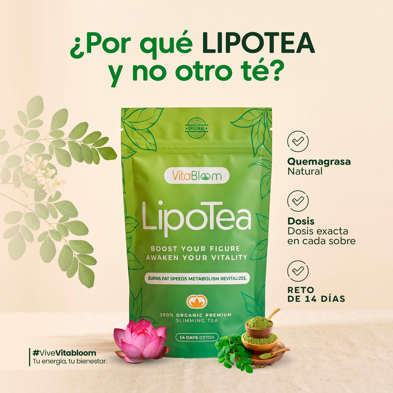 VitaBloom - LipoTea ⎸ Pierde Peso 14 Dias