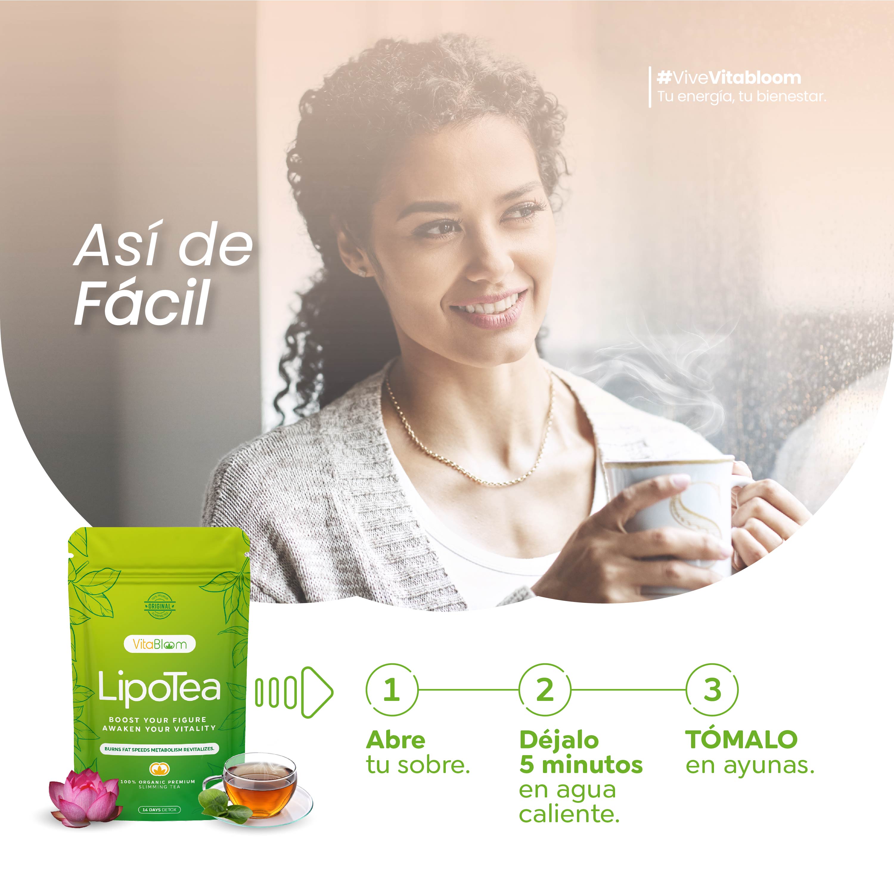 VitaBloom - LipoTea ⎸ Pierde Peso 14 Dias